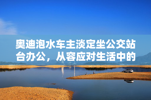 奥迪泡水车主淡定坐公交站台办公，从容应对生活中的小插曲