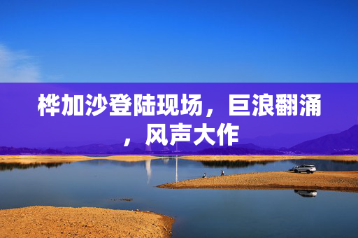 桦加沙登陆现场，巨浪翻涌，风声大作